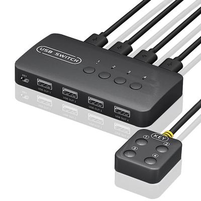 Buerjia KVM-Switch, USB-Switch geteilter Controller-Adapter, 4 Eingänge, 4 Ausgänge für Laptop-Computer Drucker Tastatur Maus Monitor