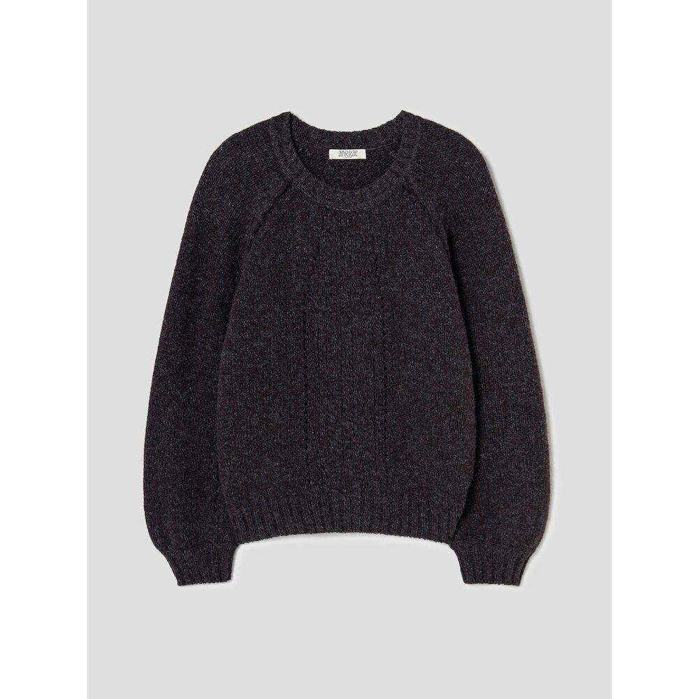 Anggae Wilted Knit Pullover Brown