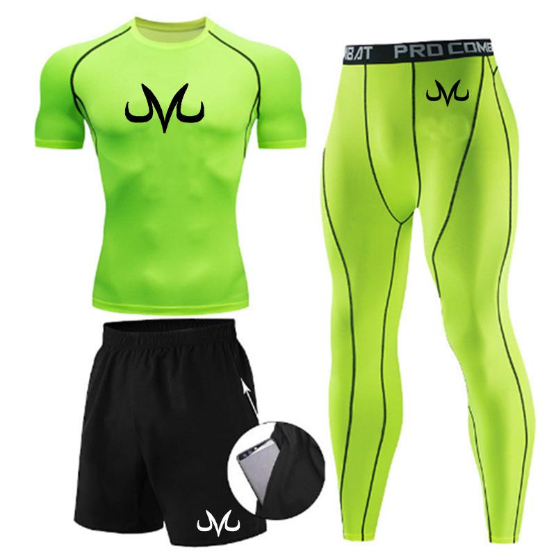 

Мужской высокоэластичный фитнес-комплект: Быстросохнущая спортивная одежда, тайтсы и брюки для бега и баскетбола, тренировочный костюм M