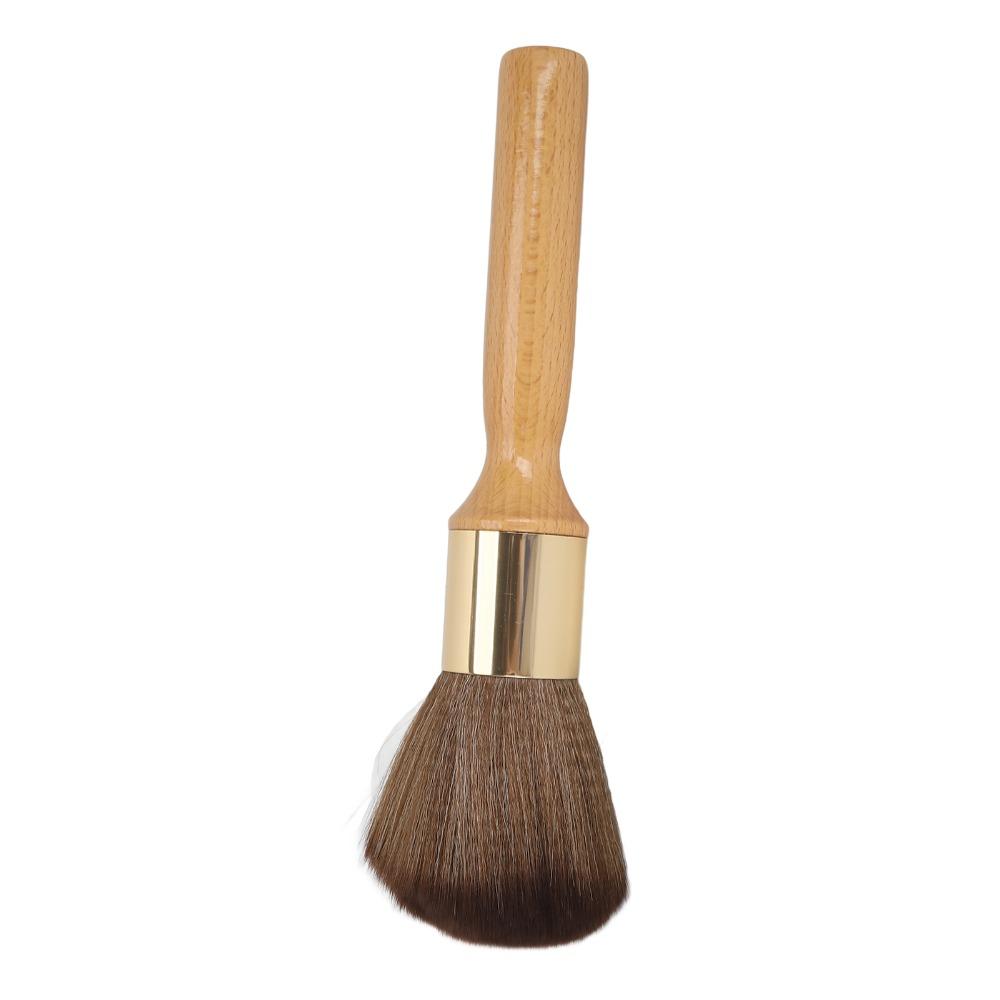 Ergonomic Handle Broken Hair Brush Beech Wood Barber Neck Duster Wooden Neck Duster  Barber Use