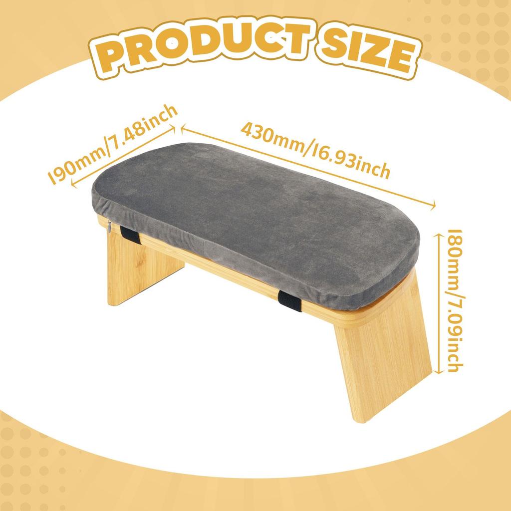 Meditation Bench Prayer with Removable Cushion, Ergonomic, Folding Kneeling Stool Chair