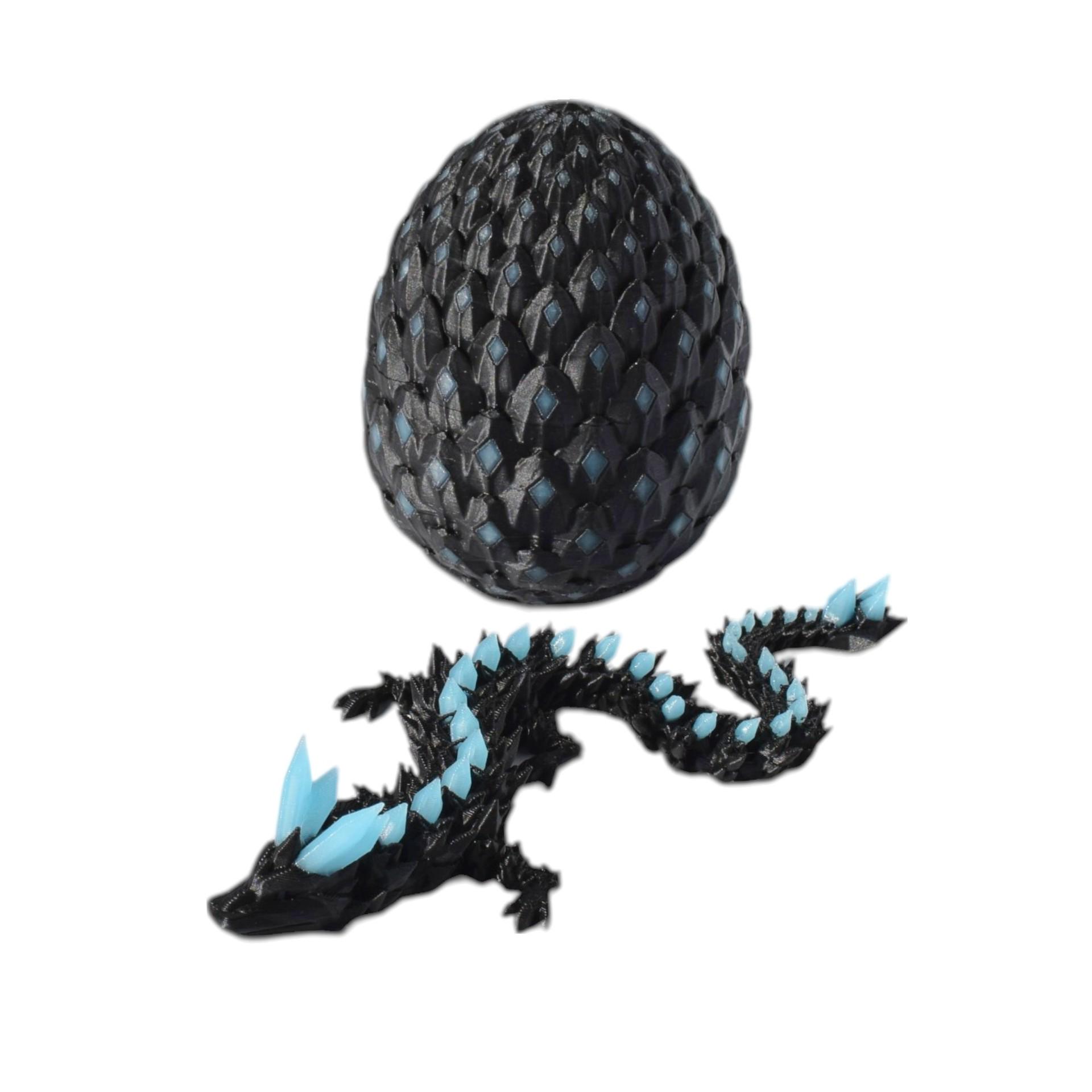 Luminous Dragon Egg & Gem Dragon Ornament Set – Creative 3D Printed Toy 8cm x 8cm x 10cm