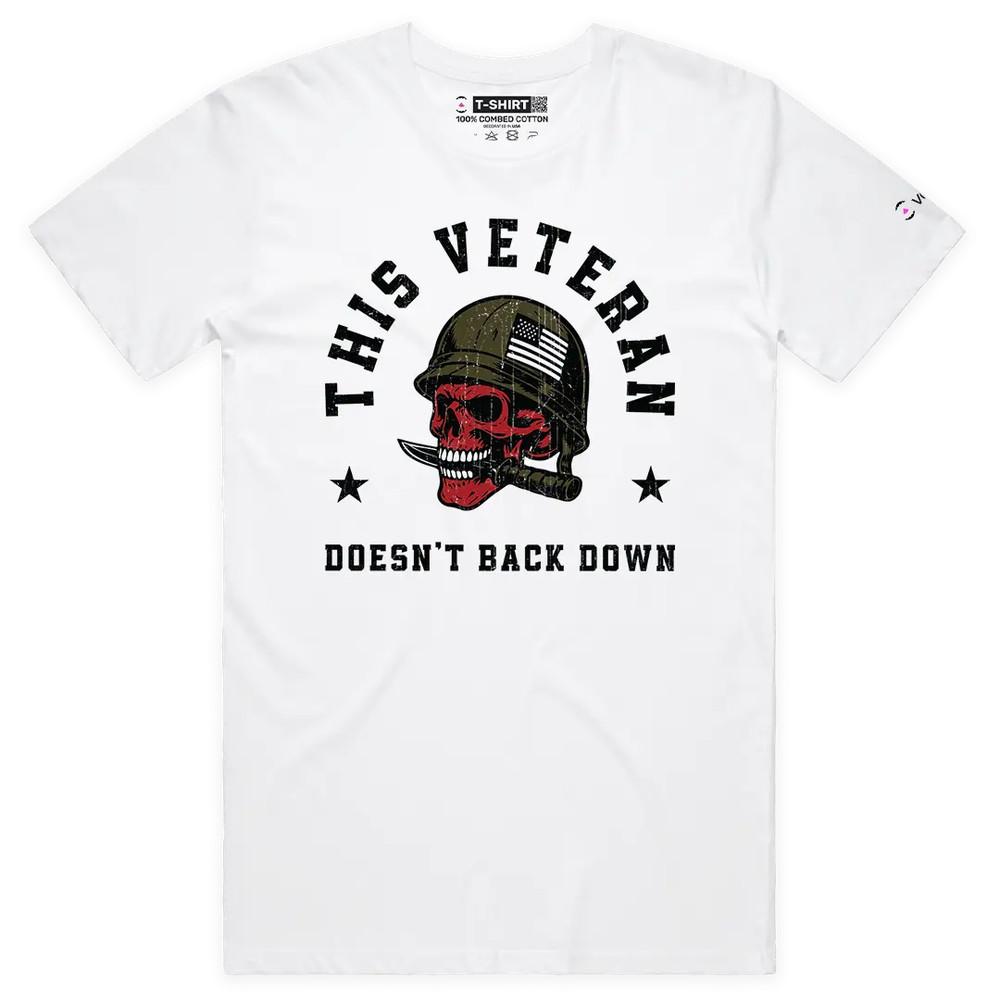 

VOICEART US Veteran No Backing Down Graphic Premium T-Shirt for 4th of July v1 3XL