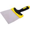 Stainless Steel Putty Knife - NESPOLI - Soft Touch Handle 14cm - Tapered Mirror Finish Blade