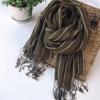 100% Linen Stripe Men/Women Winter Scarf  High Quality Hijab Fashion Foulard Shawls Scarves 60x180cm