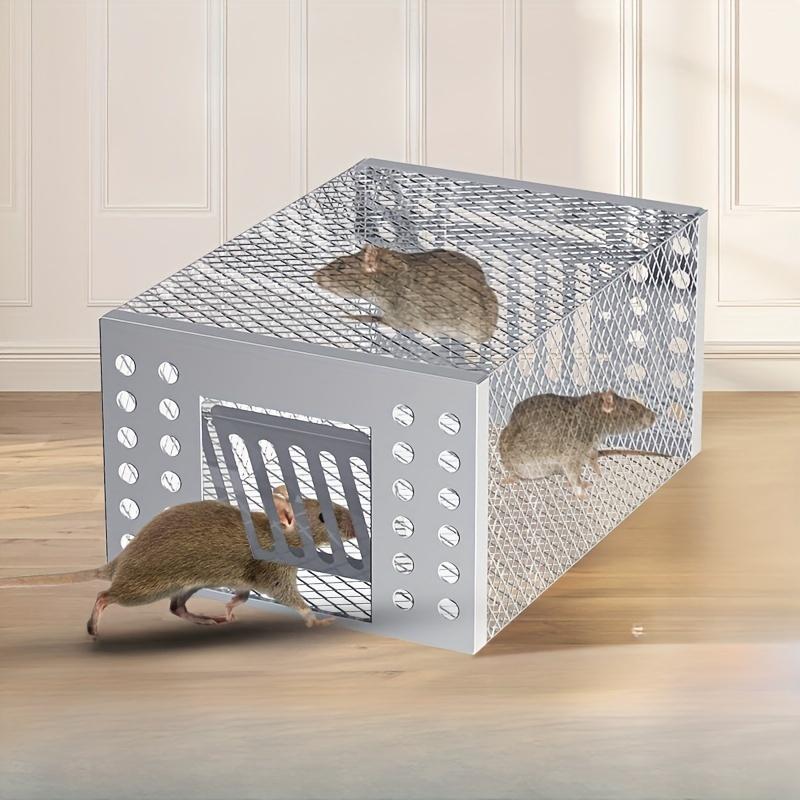 Ultra-Durable Iron Mouse Cage - Cage for Attracting Rats, One-Way Door Design, In-Out Only