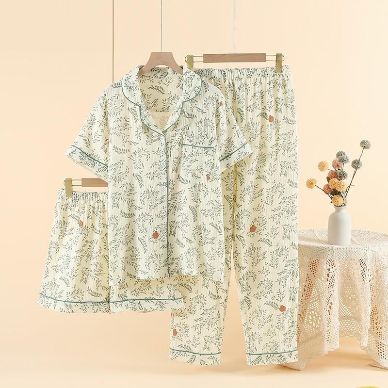 Dámská dvoudílná souprava Topy s kulatým výstřihem a dlouhým rukávem Kalhoty s elastickým páskem Pyžamová souprava pro volný čas