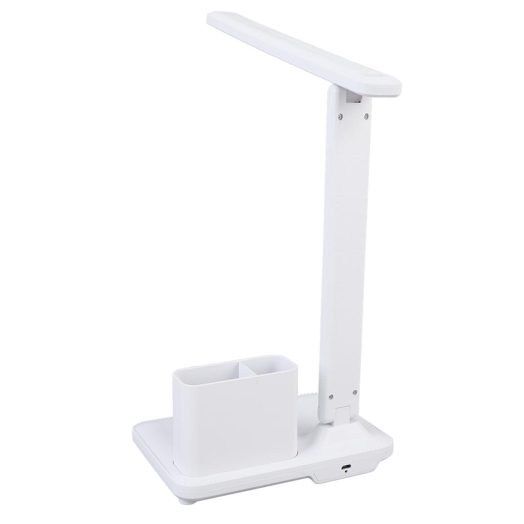 LED Schreibtischlampe mit abnehmbarem Stifthalter, drehbarem Kopf, stufenloser Dimmung, 3 Farbtemperaturen, Augenpflege