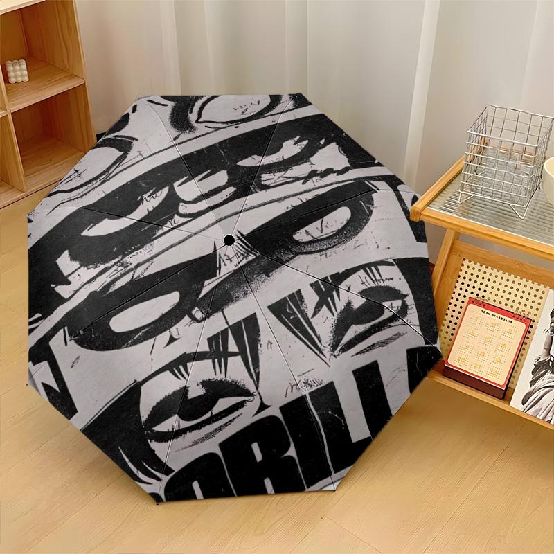 Gorillaz Windproof Auto 8 Rib Folding Umbrella Portable Outdoor Parasol