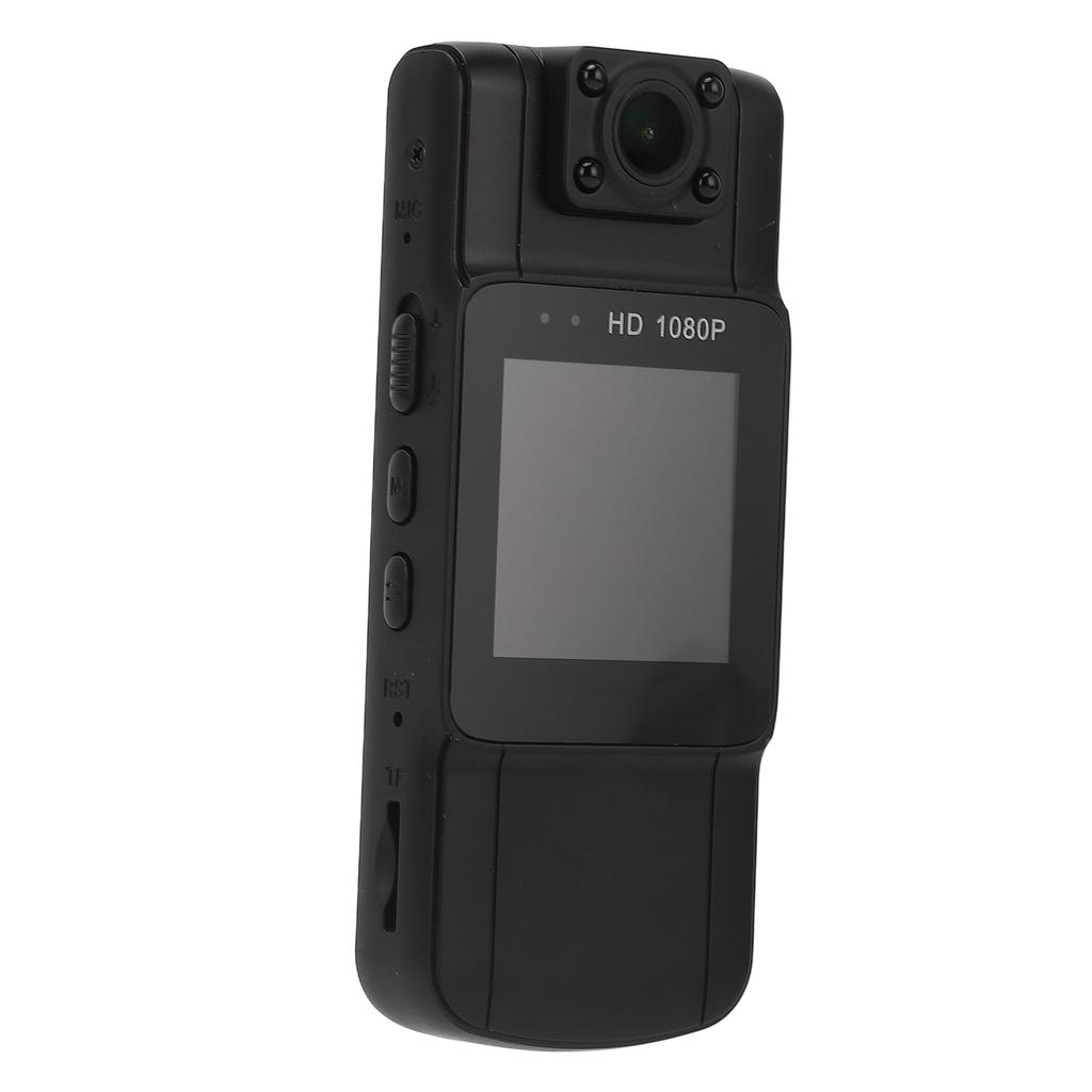 Mini Body Camera 1080P Infrared Night Vision Motion Detection 180 Degree Rotation Lens 1.54inch Display Body Worn Camera