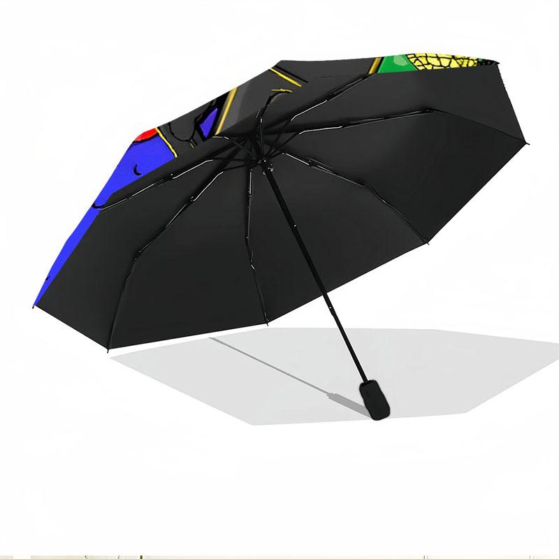 Sesame Street Print Automatic Open Close Umbrella, Portable Foldable Umbrella, for Outdoor Commute Camping Trip, Ideal Birthday Gift