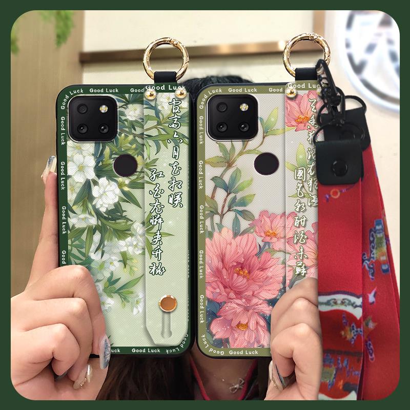 Anti-knock Lanyard Phone Case For TCL T-Mobile Revvl 5G Fashion Protective Phone Holder Ring Wrist Strap Chinese style