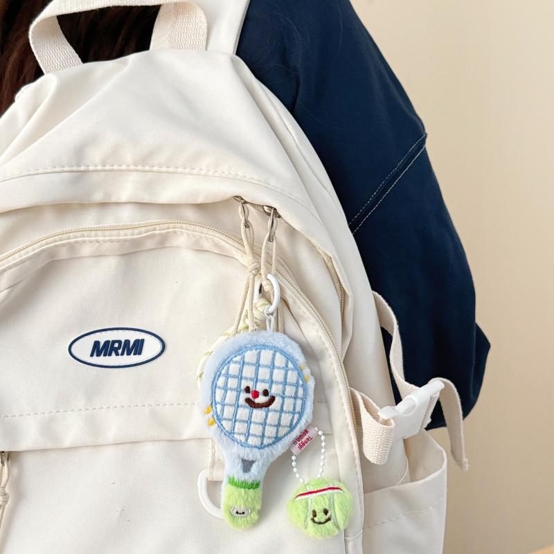 1 Piece Plush Tennis Racket Doll Bag Pendant Keychain Ornaments Toys Couple'S Best Friend Hanging Decoration Gifts
