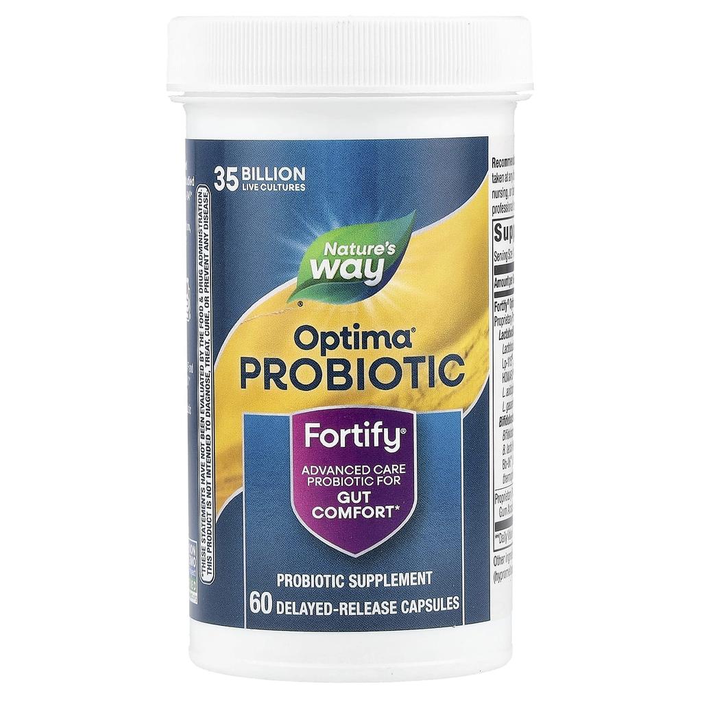 Nature'S Way, Optima® Probiotic, Fortify®, Comfortable Gut, 35 Billion, 60 Delayed Release Capsules