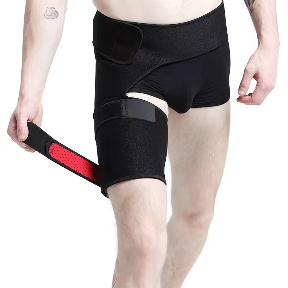Verstellbare Oberschenkel-Kompressionsbandage Hüft-Leisten-Stützbandage Thermischer Beinschutz Schmerzlindernder Gürtel