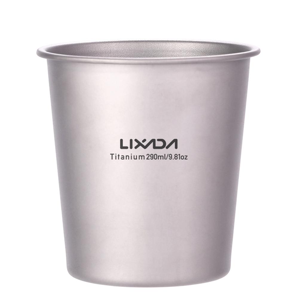 Lixada Lekki tytanowy kubek na piwo o pojemności 290 ml, kubek na herbatę i sok do pieszych wędrówek z plecakiem na świeżym powietrzu