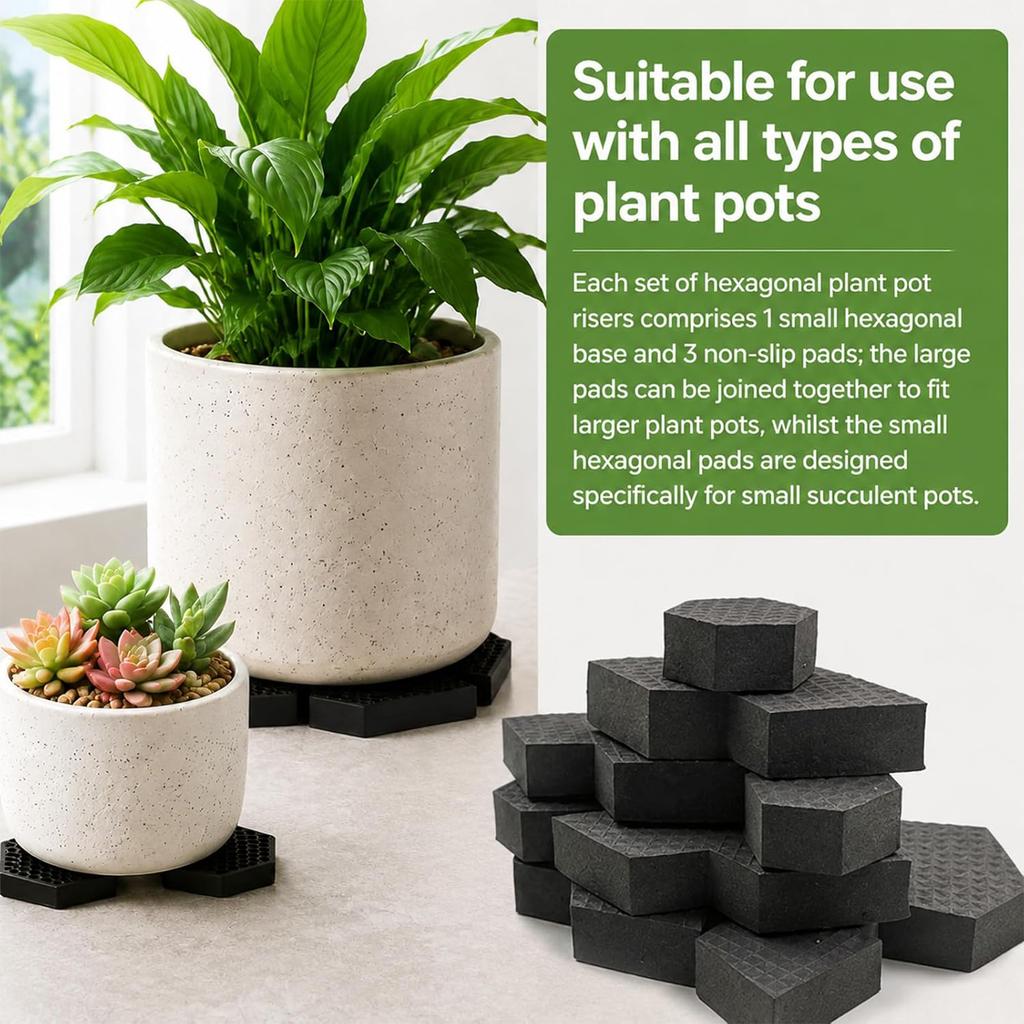 40 Pack Invisible Flower Pot Feet Wear-Proof Solid Rubber Pots Risers Anti-Slip Flower Pot Pads for Indoor Outdoor Planters