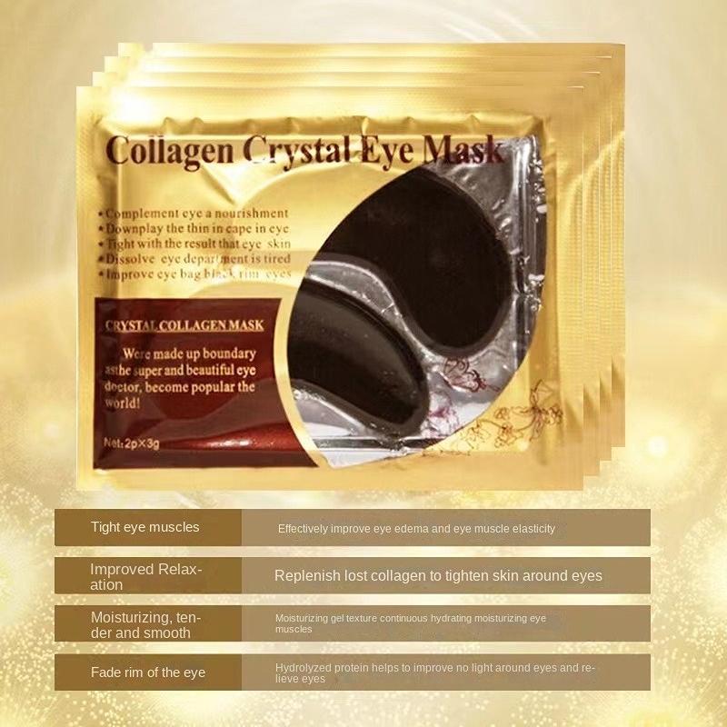 10 Pair Gold Masks Crystal Collagen Eye Mask Anti-Aging Wrinkles Face Care Mask Eye Patches Eliminates Dark Circles Fine Lines Gel Pads