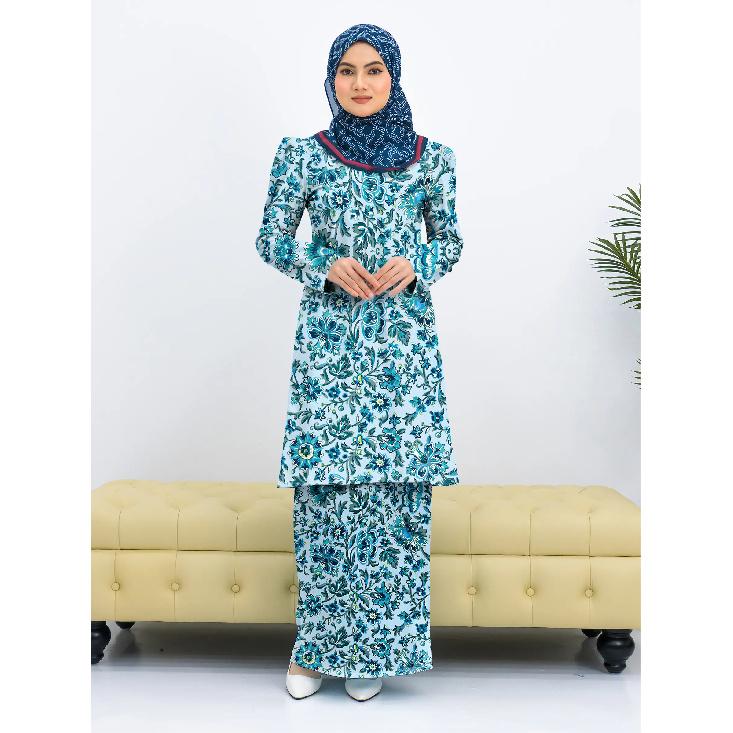 

2025 новый дизайн набивной узор высококачественная ткань Kulang Pahang женский мусульманский костюм удобный дышащий элегантный милая серия женский комплект из двух частей 4XL