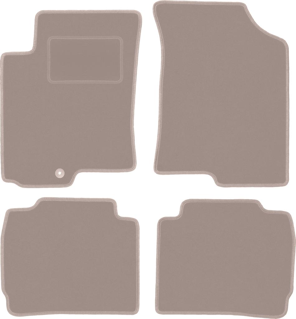 Beige Velour Floor Mats For: Hyundai Accent MC Hatchback, Sedan (2005-2011)