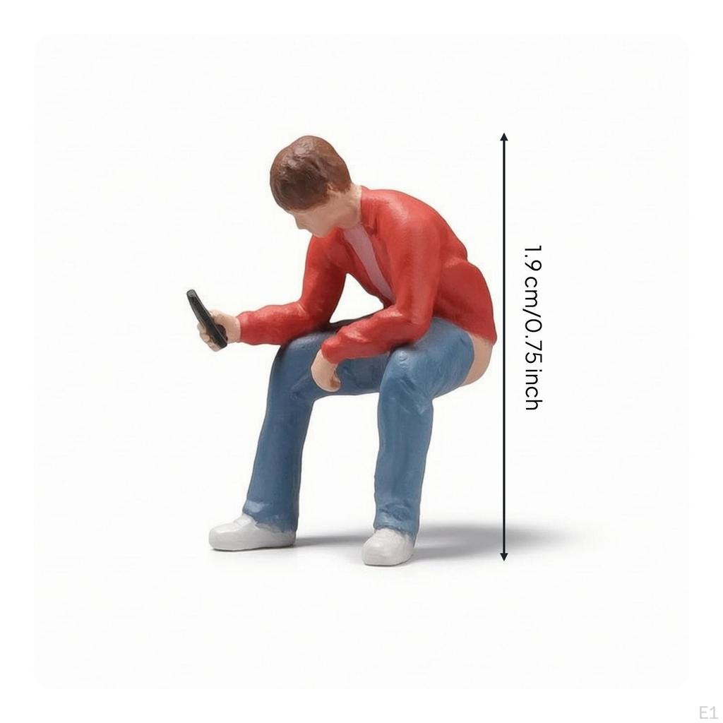 Miniature Man on Toilet Detailed 1:64 Scale Figurines Figure for