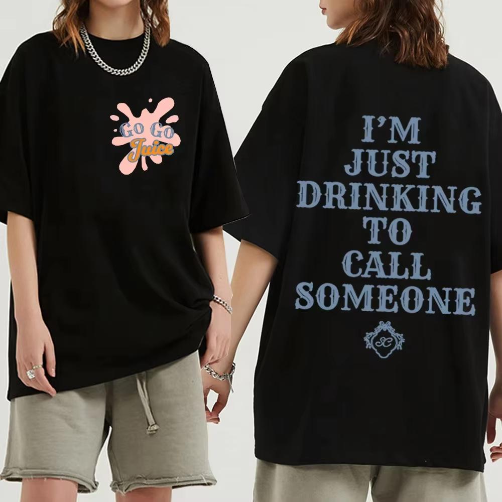 Sabrina Carpenter Mans Best Friend Go Go Juice Tshirt Harajuku Oneck Casual Shirt Gift S