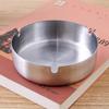 High-End Stainless Steel Ashtray - Modern, Anti-Fly Design for Home or Office