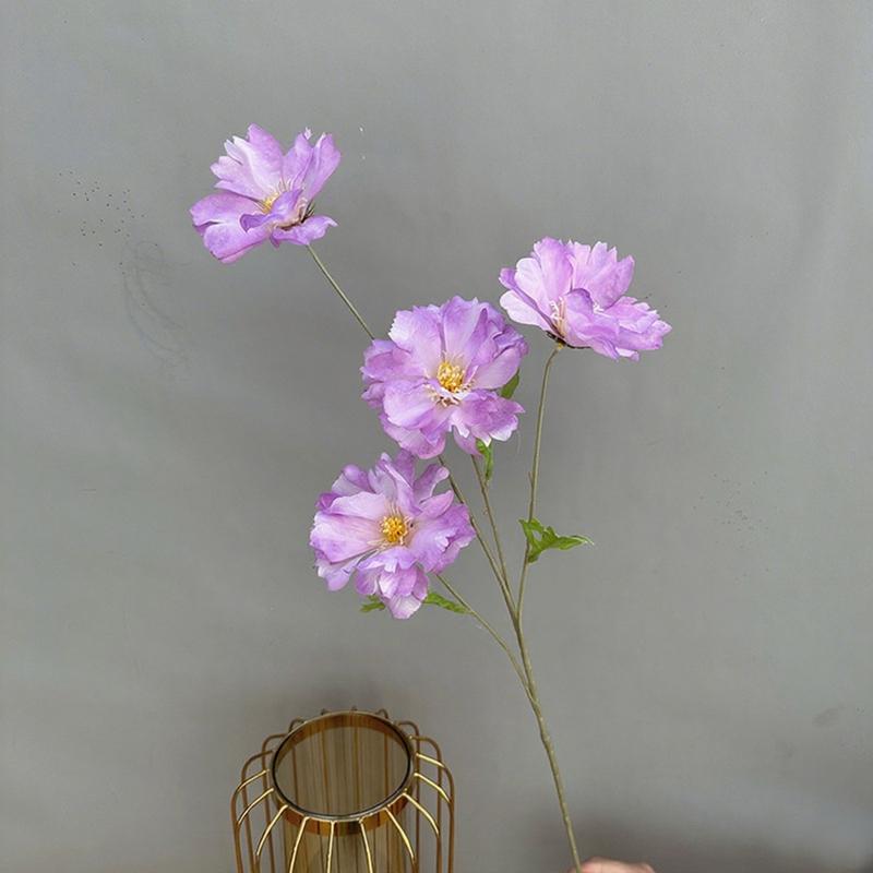 74CM 4Heads Silk Artificial Orchid Flower Branch for Home Room Wedding Decorations Indoor Vase Flower Arrangement Decoration