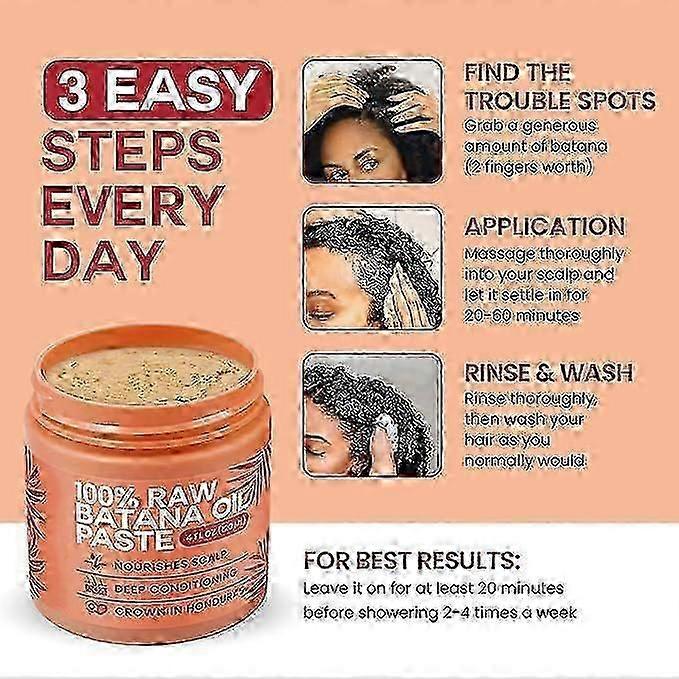 Raw Batana Oil for Hair Growth - 100% Pure, Organic Batana from Honduras for Thick and Strong Natural Hair - Scalp Mask for Men & Wome