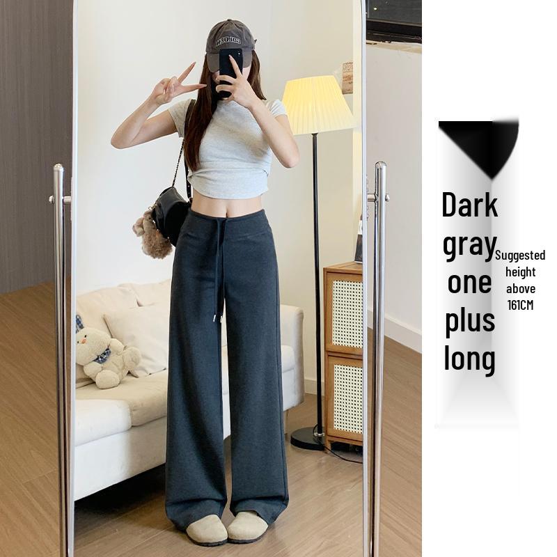

QiaoKa Women s Gray High-Waist Straight Leg Sweatpants, Slimming and Casual for Spring/Summer 2025 Small