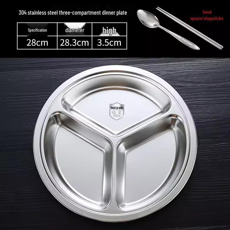 

Stainless Steel Divided Meal Plate