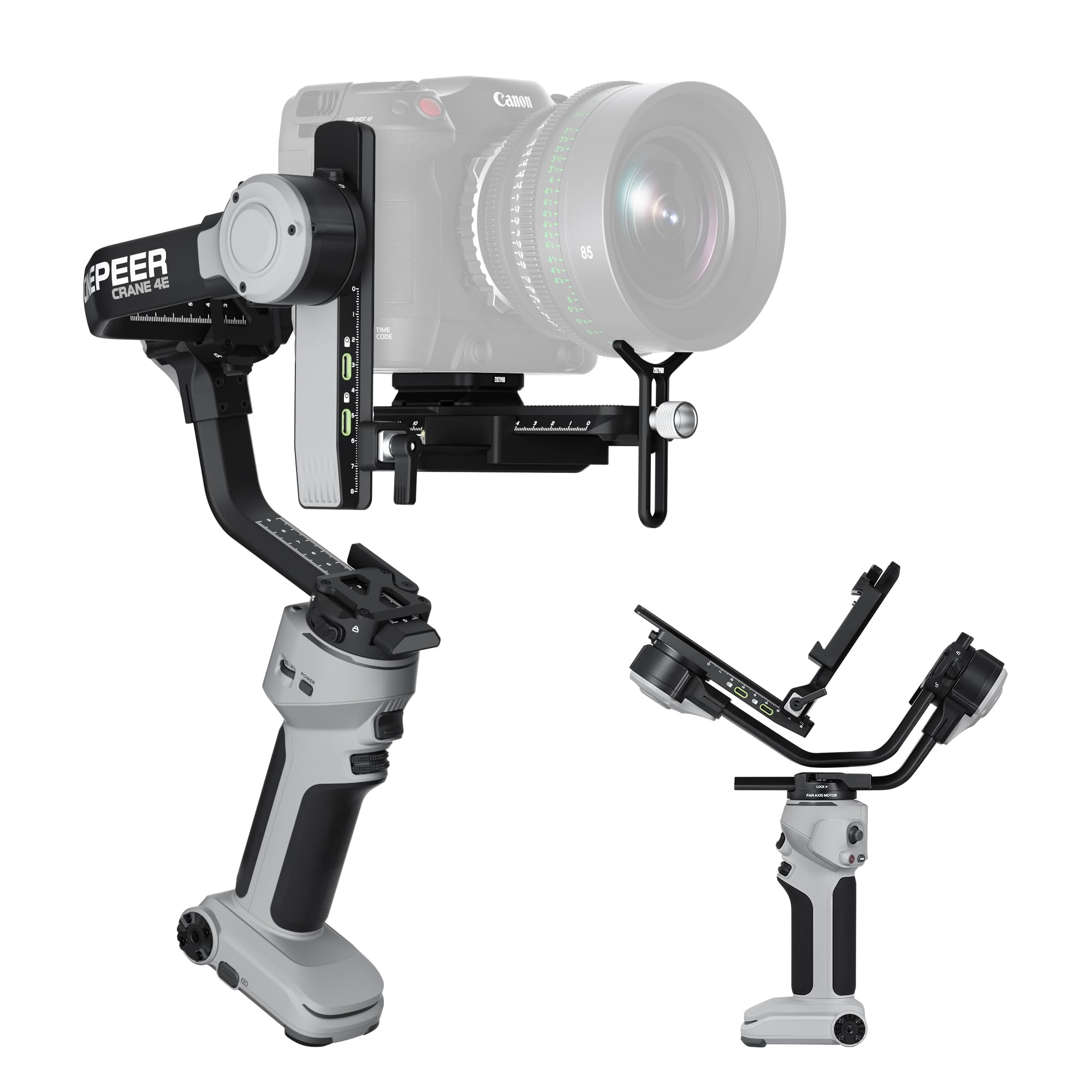 

Flagship ZHIYUN CINEPEER Crane 4E Gimbal Camera Light Gray [Official Store] 3-Axis Stabilizer, Lightweight, One-Year Warranty,