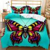 Butterfly Duvet Cover King/Queen Size,Beautiful Blue Shiny Butterflies Print Soft Bedding Set for Kids Teens Girls,2 Pillowcases