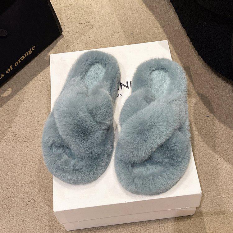 Women's Trendy Korean-Style Outdoor Furry Slippers: New for 2023-2024, Perfect for All Seasons