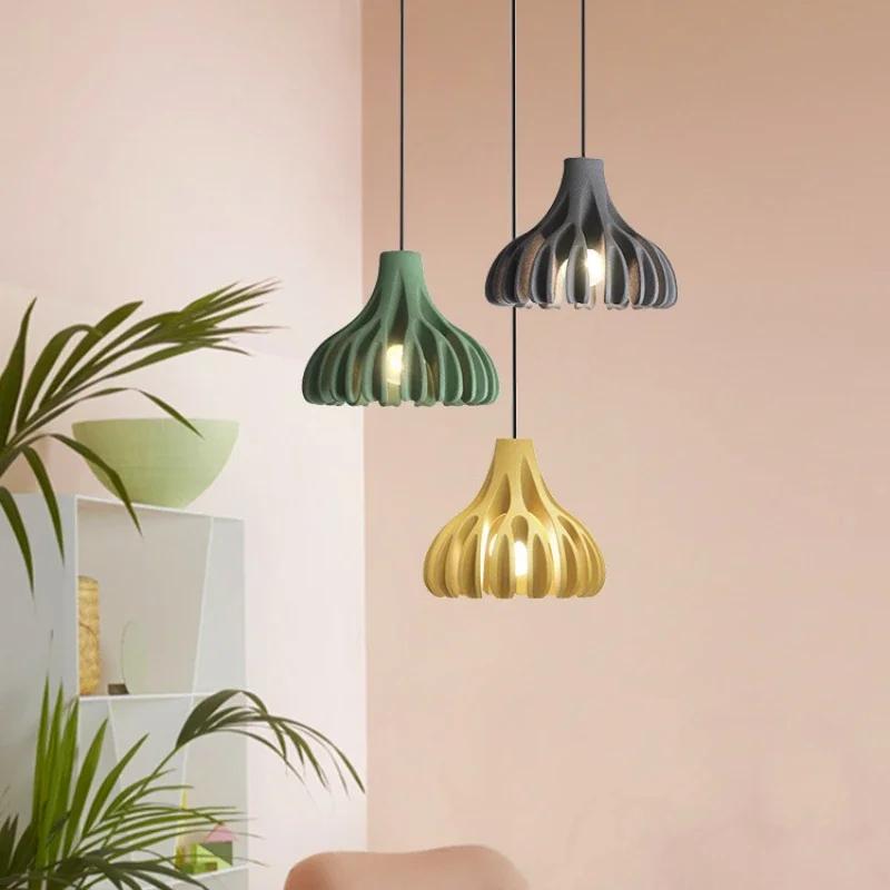 Nowoczesna Lampa Wisząca LED New Nordic Kreatywna Żywica Artystyczna Restauracja Bar Sypialnia Stolik Nocny Dekoracja Wnętrz