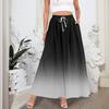 Dámské splývavé maxi sukně s volánkovým lemem A Line Elastický pas Elegantní vrstvené Boho dlouhé sukně