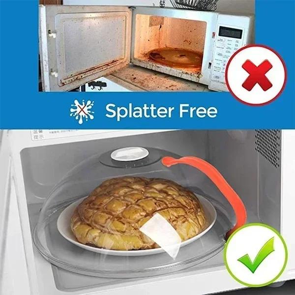 Kitchen Simple Multi-function Reusable Airtight Food Cover Anti Food Sputtering Professional Microwave Cover Steam Vent Tools
