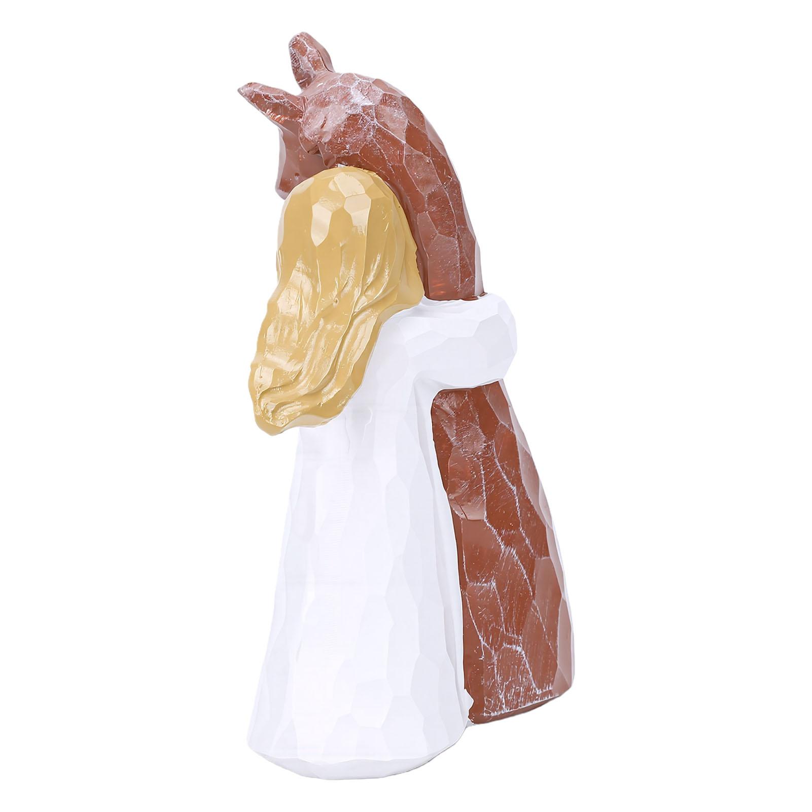 

Girl Embrace Horse Figurine Resin Handcrafted Horse Friendship Figurine Ornament for Garden Yard Tabletop Decor