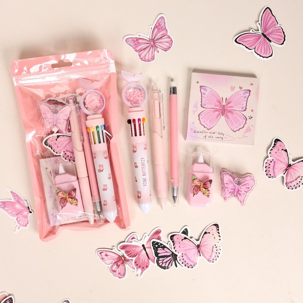 Complete Stationery Stationery Kit Dreamy Butterfly Theme Ballpoint Pen Gel Pen  School Supplies