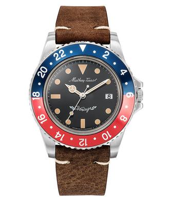 Vintage Leather Strap Black Dial Quartz H900ALR Men's Watch