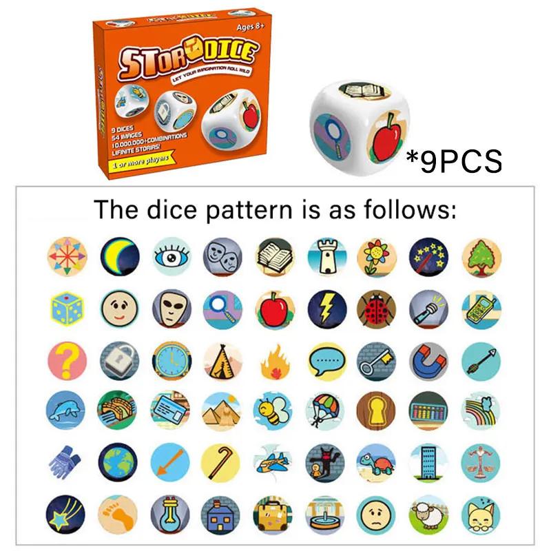 

Story Dice Educational Tool Playthings for Kids Family Fun Play Imaginative Play Imaginative Storytelling Party Game Kit Logical Thinking Fun