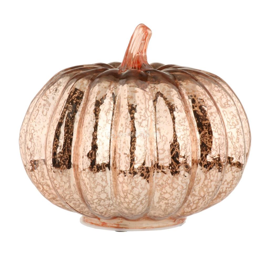 Glass Halloween Pumpkin Lamp Light Decoration Lantern LED Pumpkin Battery Operated for Halloween Party Gift Light Up Home Decor