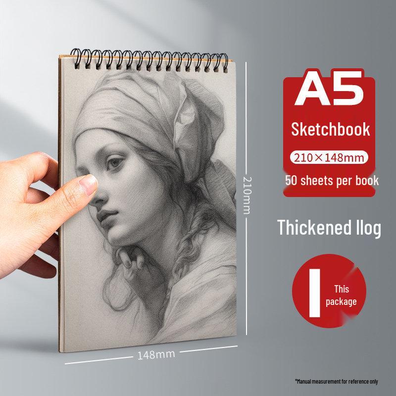 Compact Thickened Hardcover Spiral Sketchbook for Art & Primary Students, 32k Quick Sketch Drawing Book.