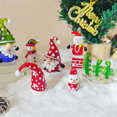 Handmade Glass Snowman Christmas Ornament for Home and Car Decoration