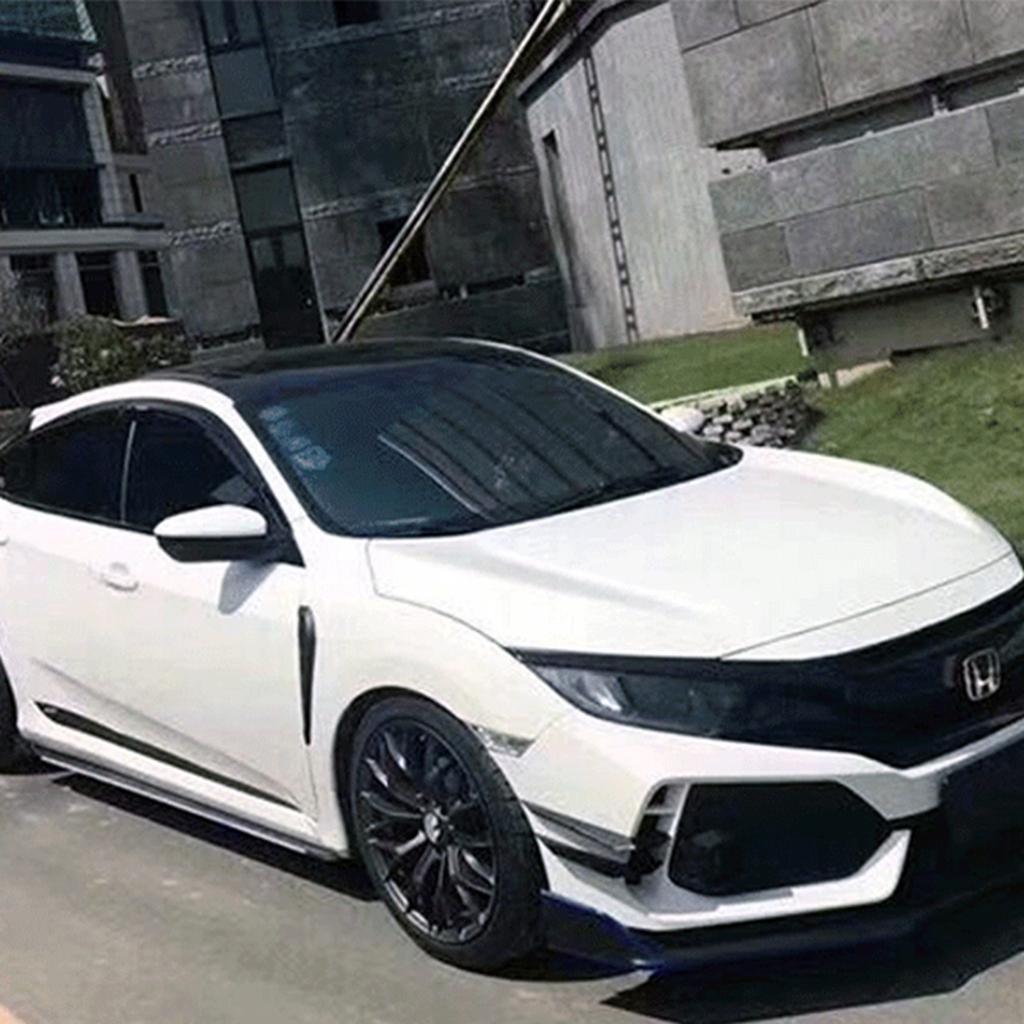ABXV-4Pcs Car Front Bumper Lip Splitter Fin Long Air Knife Auto Body Kit Car Spoiler For Honda Civic 10TH Type-R 2019-2021