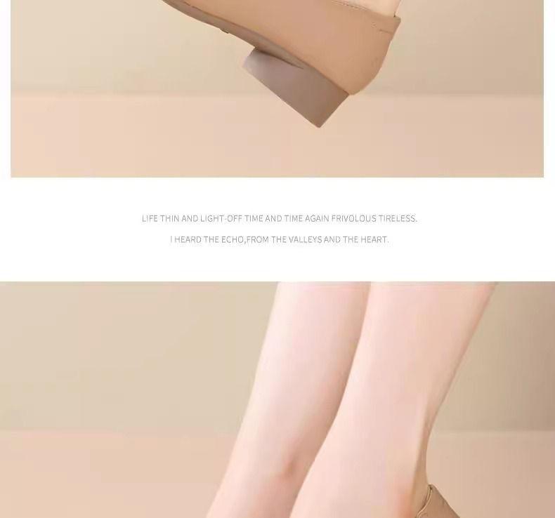 Damskor i äkta läder med mjuk sula och spetsig tå, mångsidiga och bekväma för vår och höst, aprikosfärgade