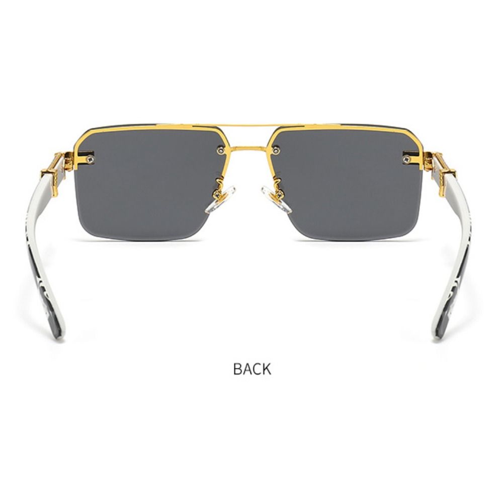 Square Frame Rimless Sunglasses UV 400 Driving Eyewear Fashion Men Sunglasses Streetwear