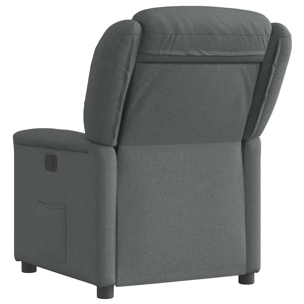 Electric Recliner Chair Dark Grey Fabric