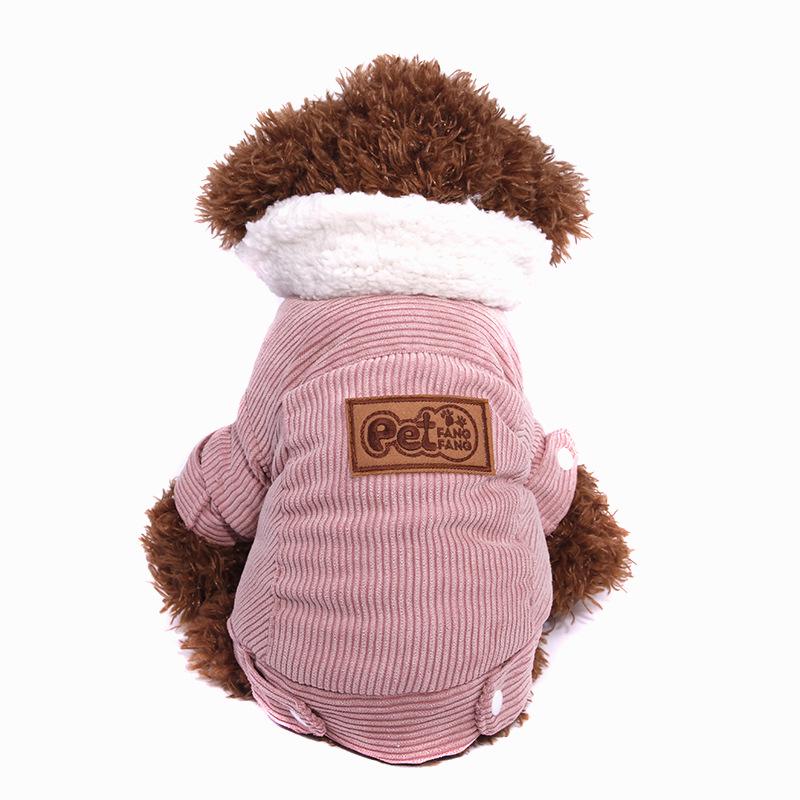Thickened Autumn/Winter Puppy Corduroy Cotton Jacket - Teddy Pet Clothes