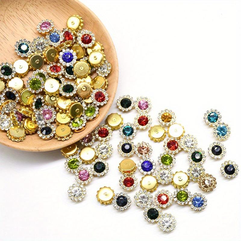 150Pcs 12mm Claw Cup Glass Rhinestones Strass Shiny Crystals Base Sew on Rhinestones for Clothes DIY Craft Sewing Accessories
